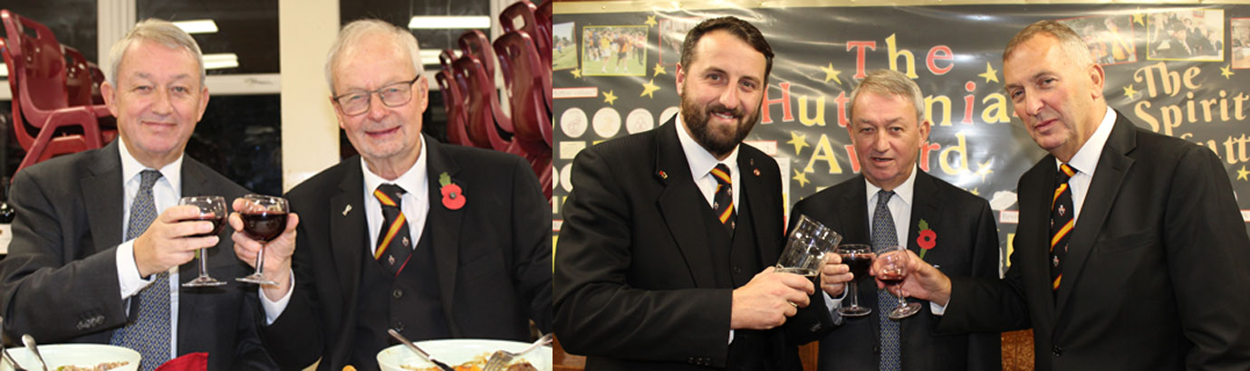 Pictured left: Sir Peter Roscow (left) and Trevor Partington share wine. Pictured right from left to right, are: David Jenkinson, Sir Peter Roscow and David Robinson. Pictured left: Sir Peter Roscow (left) and Trevor Partington share wine. Pictured right from left to right, are: David Jenkinson, Sir Peter Roscow and David Robinson.