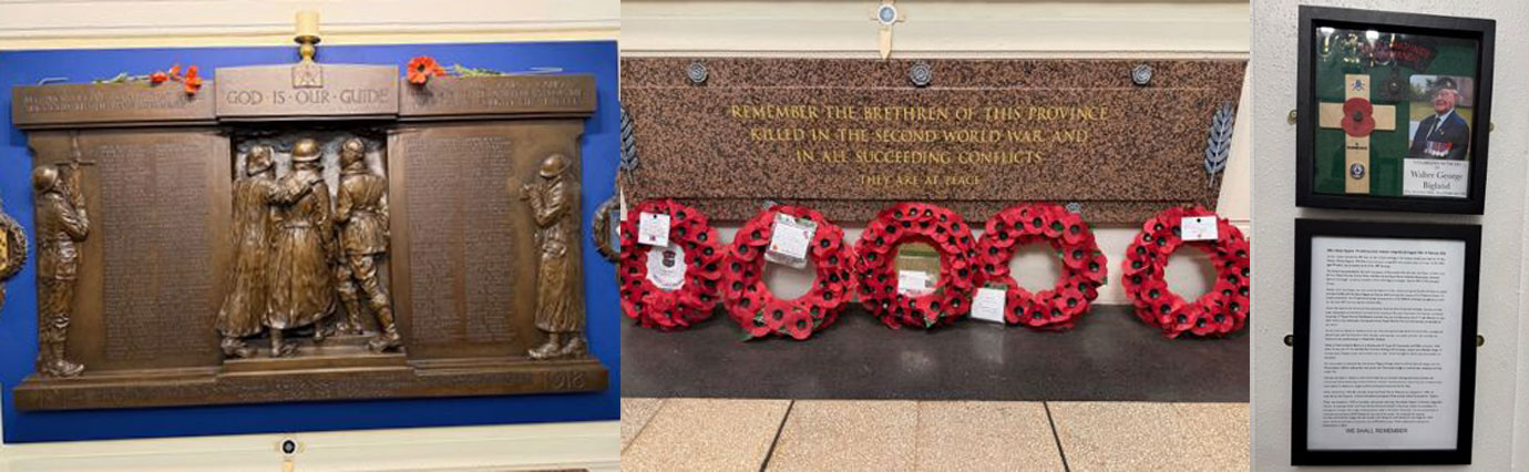 Pictured left: World War I names of the fallen heroes. Pictured centre: Words for those remembered during WW2. Tribute to Walter Bigland Pictured left: World War I names of the fallen heroes. Pictured centre: Words for those remembered during WW2. Tribute to Walter Bigland