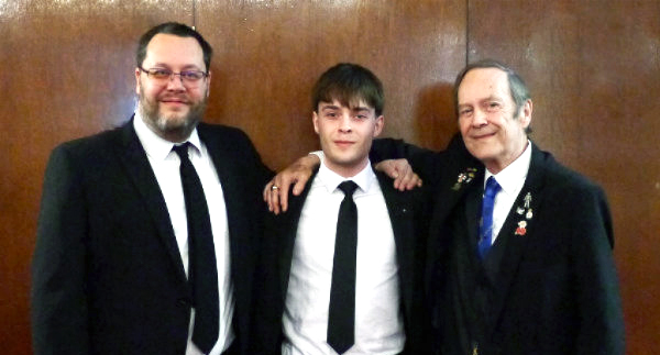 Pictured from left to right, are: Dr Rob Sims, Robert Simms and Bob Sims 