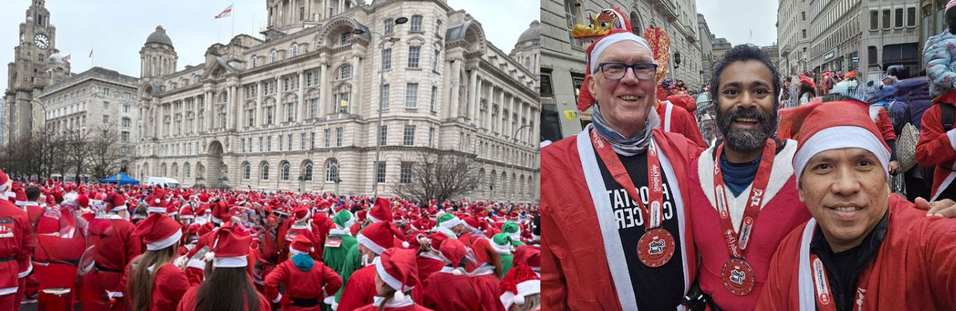 Pictured left: Waiting for the race to start. Pictured right from left to right, are: Neil Francis, Mogan Athmanathan and Jun Ranario with their medals. Pictured left: Waiting for the race to start. Pictured right from left to right, are: Neil Francis, Mogan Athmanathan and Jun Ranario with their medals.