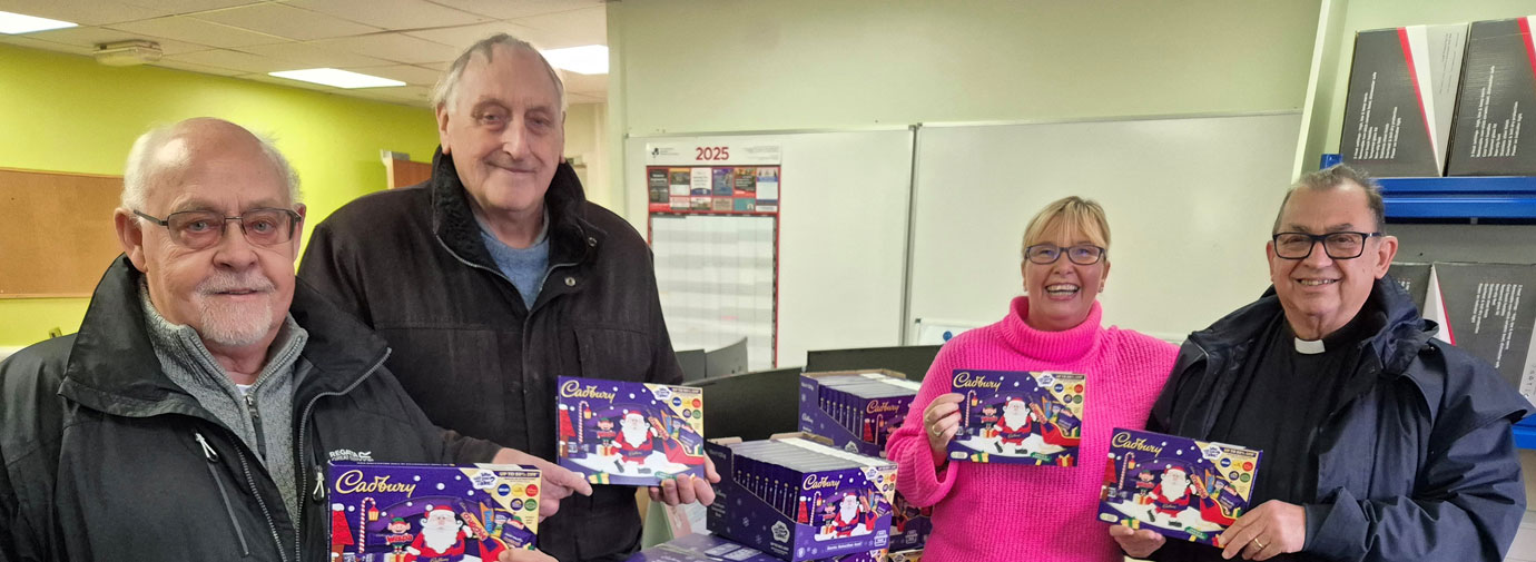 Pictured form left to right, are: Barry Wright, Ian Greenwood, Tina Humphreys and Noel Colley, Santa’s helpers. Pictured form left to right, are: Barry Wright, Ian Greenwood, Tina Humphreys and Noel Colley, Santa’s helpers.