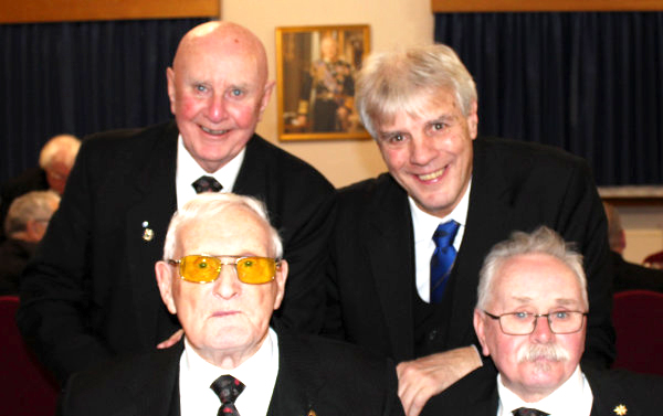Pictured from left to right, are: Brethren from Barrow, Dave Dryden and Tony Cassells (front), Frank Pearson and Ian Thompson (rear).