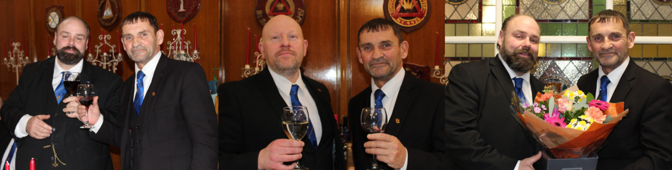 Pictured left: Ezra McGowan (left) and David Thomas. Pictured centre: Malcolm Bell (left) and David Thomas. Pictured right: Ezra McGowan (left) and David Thomas.