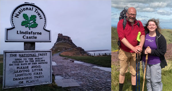 Pictured left: Windy Way to Lindisfarne. Pictured right: John and daughter Rowenna at Long Mynd, Shropshire. Pictured left: Windy Way to Lindisfarne. Pictured right: John and daughter Rowenna at Long Mynd, Shropshire.