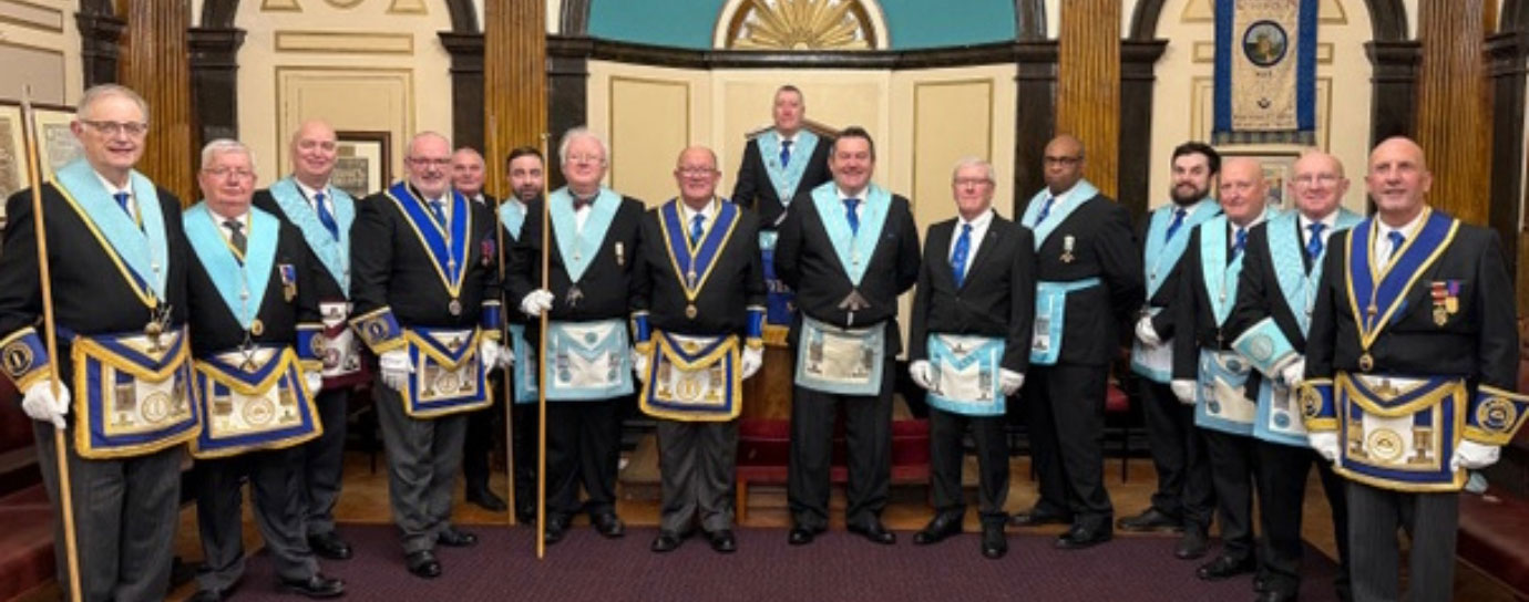 Mick Mansaray (centre) and brethren of Everton Lodge