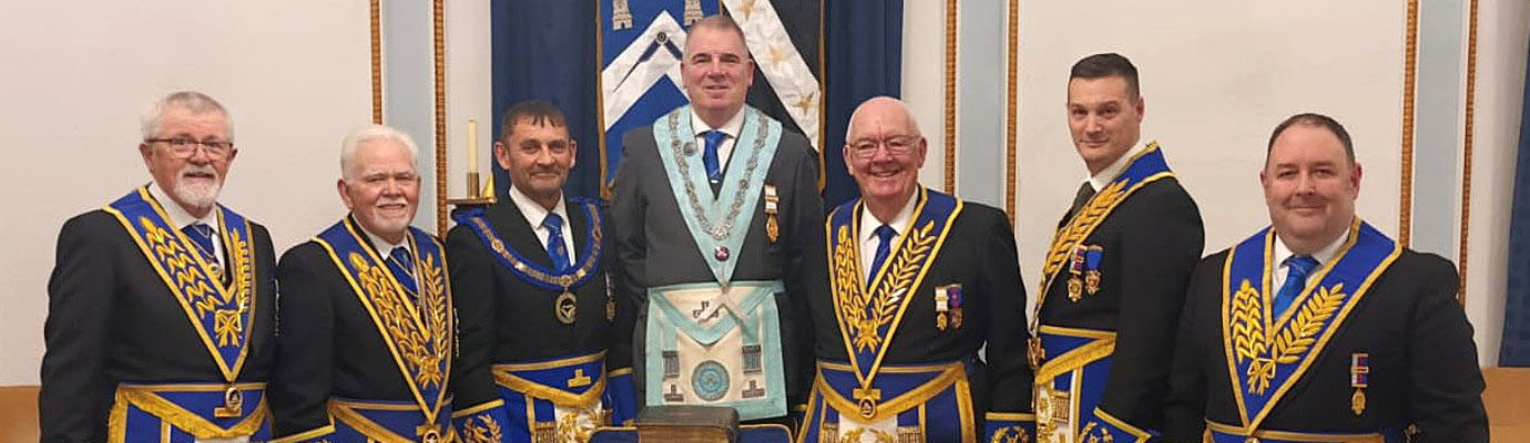 Pictured from left to right, are: David Barr, David Randerson, David Thomas, Darren Collins (WM), Edward Rhodes, Ryan Modlin and Ben Gorry.