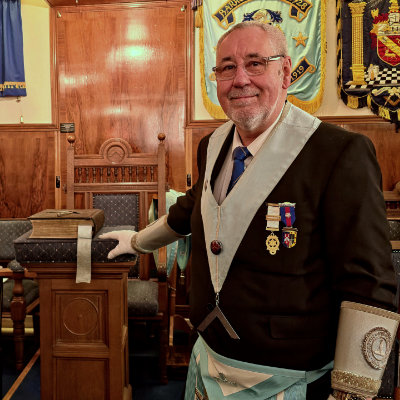 Outgoing WM of Dalton-in-Furness Lodge Ron Hiseman.
