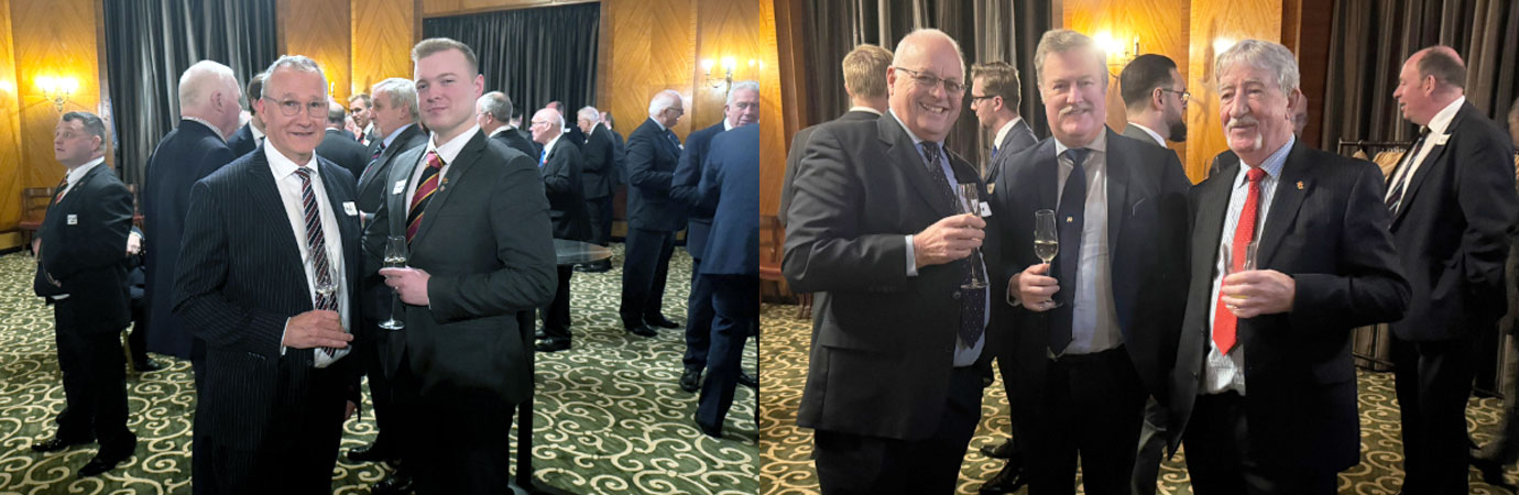 Pictured left: Ian Sanderson (left) with Cameron Molyneux. Pictured right from left to right, are: John Reynolds, David Boyes and Bill Culshaw.