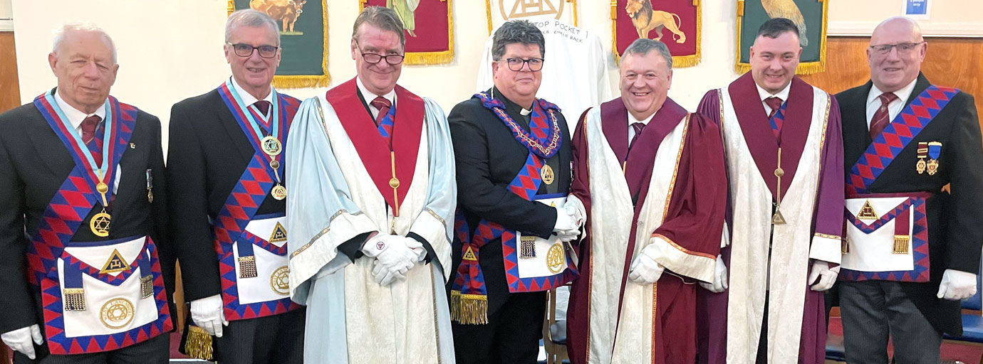Pictured from left to right, are: Stewart Cranage, John Selly, Bill Murphy, Canon John Hall, John Mercer, Adam Wood and Stephen Dunn.