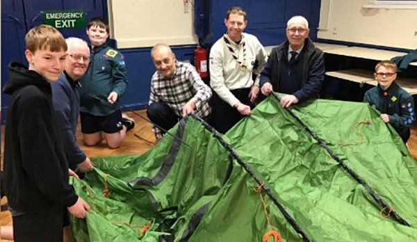 Pictured from left to rights, are: Lawrence Alston, Chris Tittley, Martin Dennison, Mick Woods with young members of the scout group. Pictured from left to rights, are: Lawrence Alston, Chris Tittley, Martin Dennison, Mick Woods with young members of the scout group.