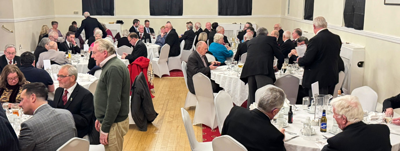 Crowded dining room.