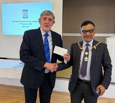Mayor of Warrington, Cllr Mo Hussain (left) and John Tyrer.