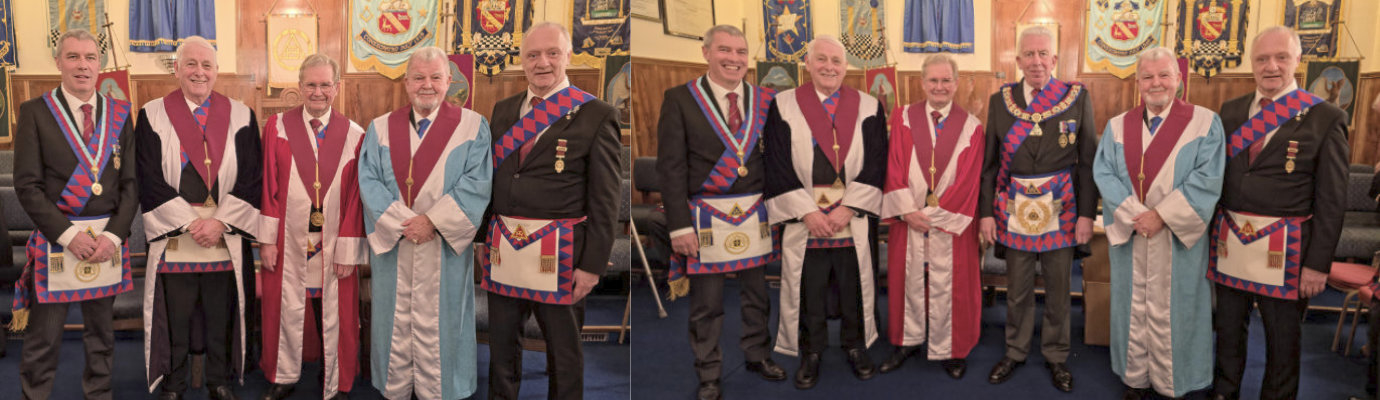 Pictured left from left to right, are: Steve Murray, David Baker, Mort Richardson, Keith Templeton and Ian Hallatt. Pictured right from left to right, are: Steve Murray, David Baker, Mort Richardson, Mark Matthews, Keith Templeton and Ian Hallatt.