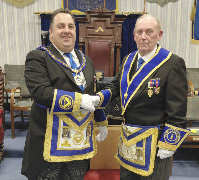 Michael Tax (left) with John Liversidge.