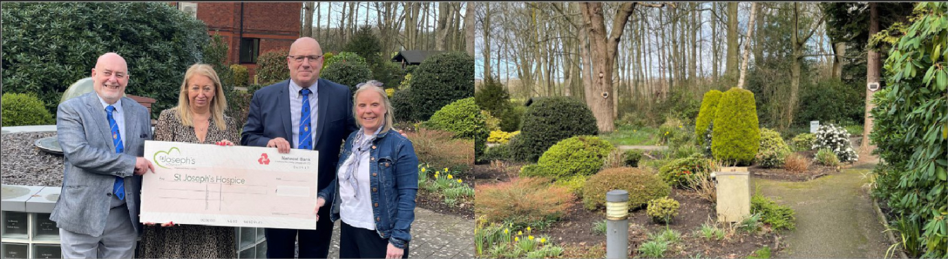 Pictured left from left to right, are: Ian Tupling, Abi Smith, Stephen Dunn and Clare Prince. Pictured right: The woodland walkway.