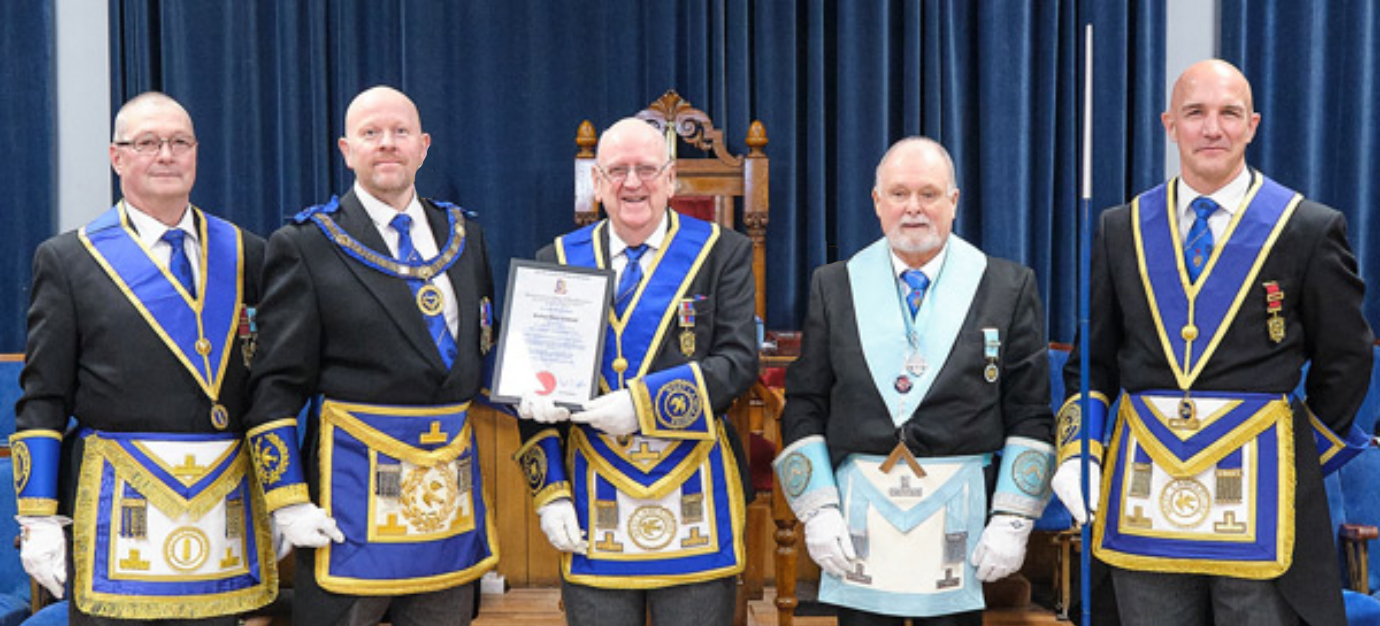 Pictured from left to right, are: Garry Bryon, Malcolm Bell, Carlton Catterall, Mell Barnes and Bryan Cambidge
