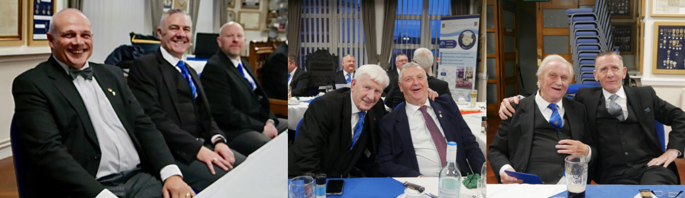 Pictured left from left to right, are: John Darrell, Stephen Jelly and Malcolm Bell. Pictured centre are: Terry Barlow (left) with Bill Sabor. Pictured right: John Wall (left) with Jimmy Wilkes.