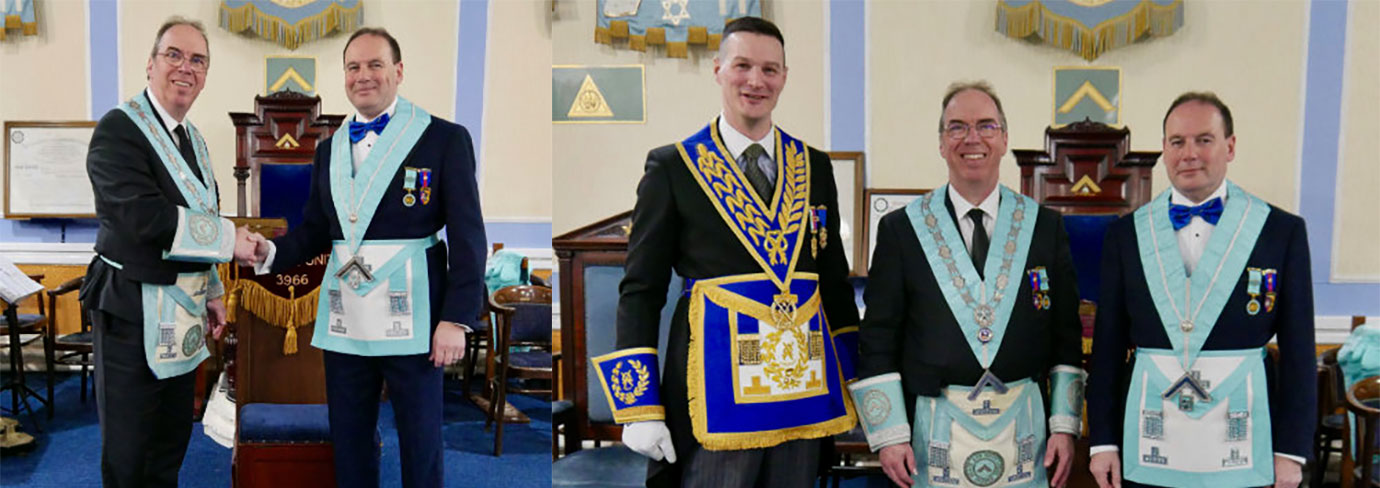 Pictured left; Nick Powlesland (left) with Cameron Afzal. Pictured right from left to right, are: Ryan Modlin, Nick Powlesland and Cameron Afzal.