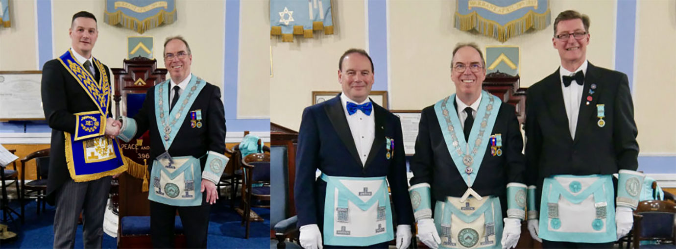 Pictured left: Ryan Modlin (left) with Nick Powlesland. Pictured right from left to right, are: Cameron Afzal, Nick Powlesland and Andrew Coppen.