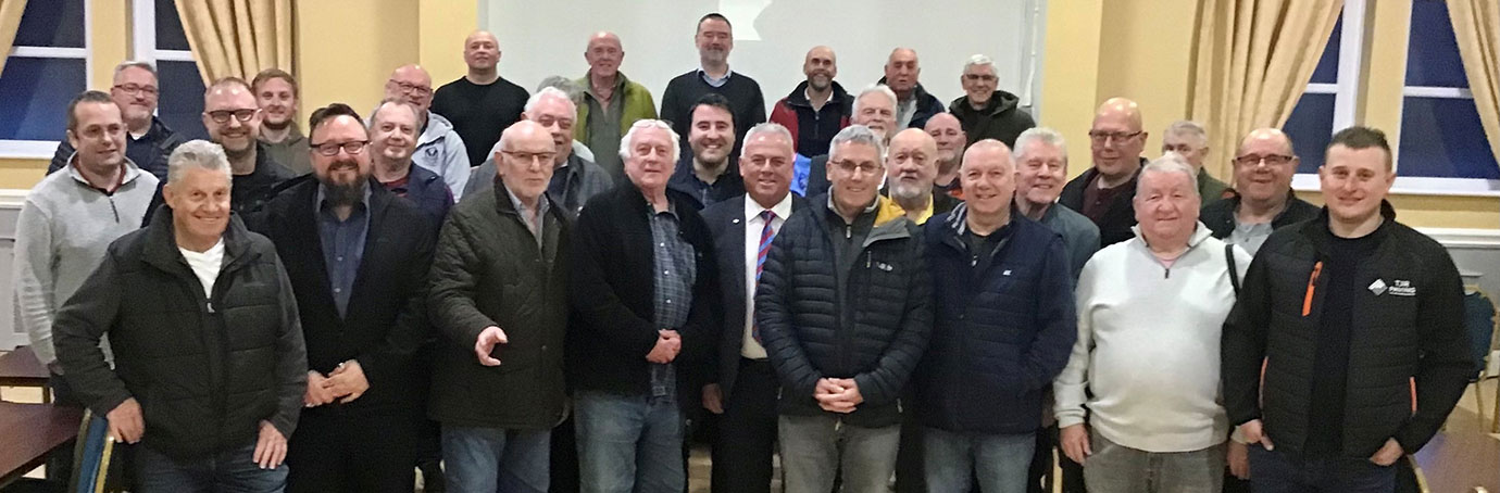 The Chorley and Leyland Group Stewarding Team with John Topping (white shirt and tie) and Mick Southern (second row, centre).