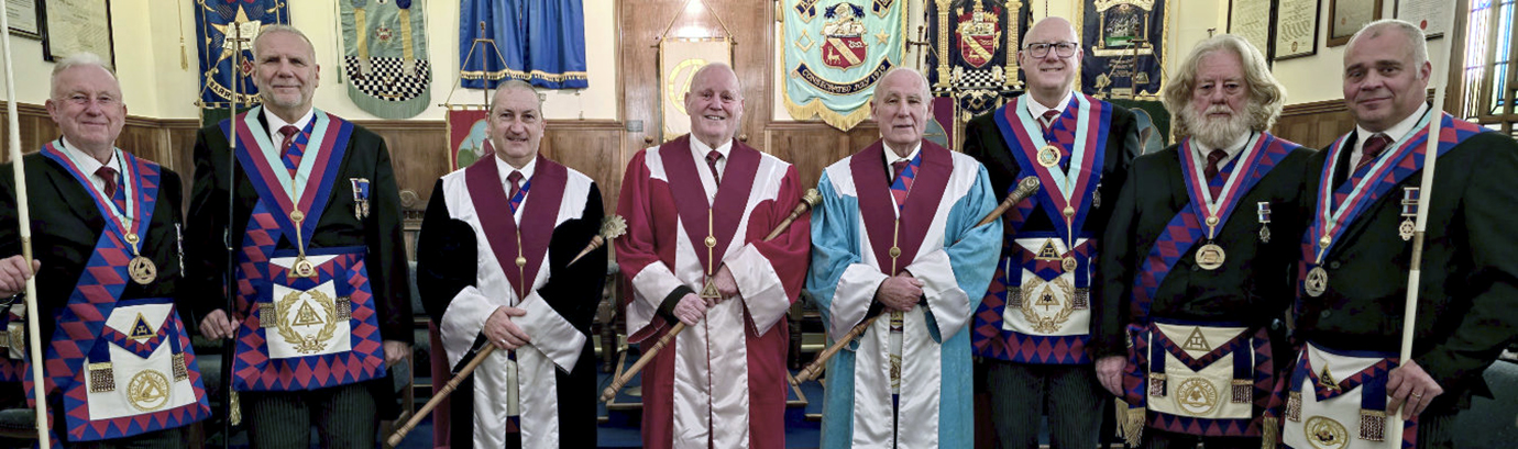 Pictured from left to right, are: Les Newlands, Barry Fitzgerald, Tony Jackson, Derek Pallister, Barry Bray,Gary Rogerson, Alastair Davidson and Gordon Evans.