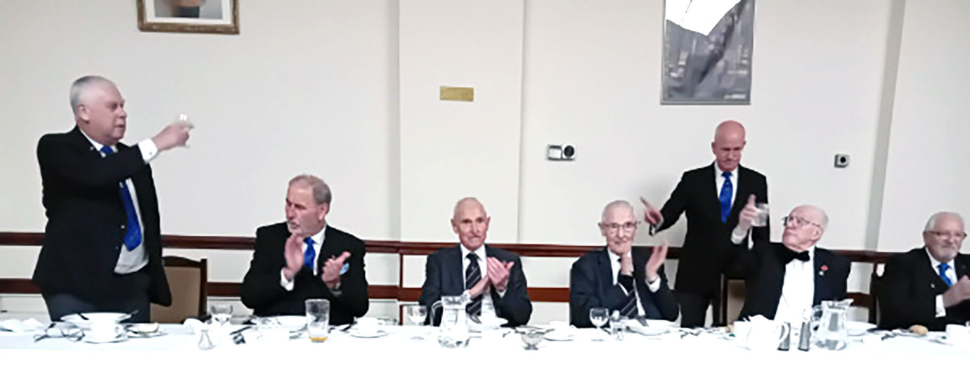 David Johnson (left) toasts the WM Kenneth Jones (right)