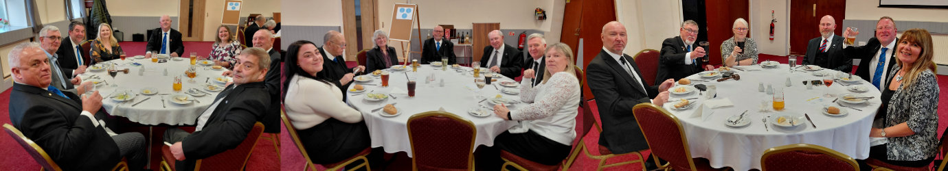 Brethren and guests enjoying their evening.