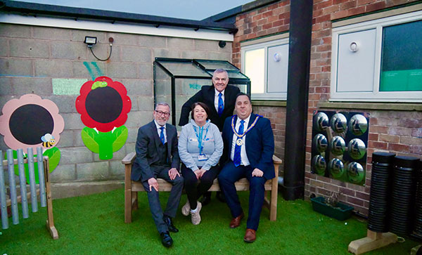 Pictured in the sensory garden from left to right are: West Lancashire Regional Charity Steward Robert Marsden, Pathway Programme Manager Adele Longford, Blackpool Group Chairman Stephen Jelly (standing) and Michael Tax. Pictured in the sensory garden from left to right are: West Lancashire Regional Charity Steward Robert Marsden, Pathway Programme Manager Adele Longford, Blackpool Group Chairman Stephen Jelly (standing) and Michael Tax.