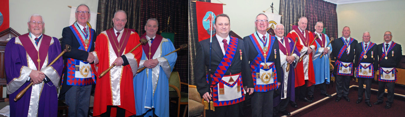 Pictured left from left to right, are: Eddie Parkinson, John Porter, Joseph Ayrton and Neil Hartley. Pictured right from left to right, are: Phil Renney, John Porter, Eddie Parkinson, Joseph Ayrton, Neil Hartley, Daniel Crossley, Les Newlands and Stephen Hogg.