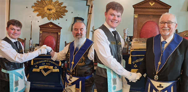 Pictured left: George Graham (left) congratulated by Andrew Boxendale. Pictured right: George Graham (left) congratulated by David Graham. Pictured left: George Graham (left) congratulated by Andrew Boxendale. Pictured right: George Graham (left) congratulated by David Graham.