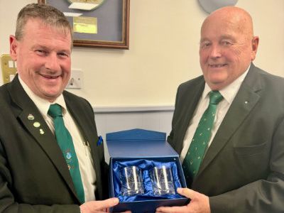 John Wright (left) with Richard Dennison.