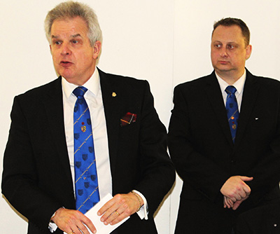 Stuart Boyd (left0 responds to his toast.