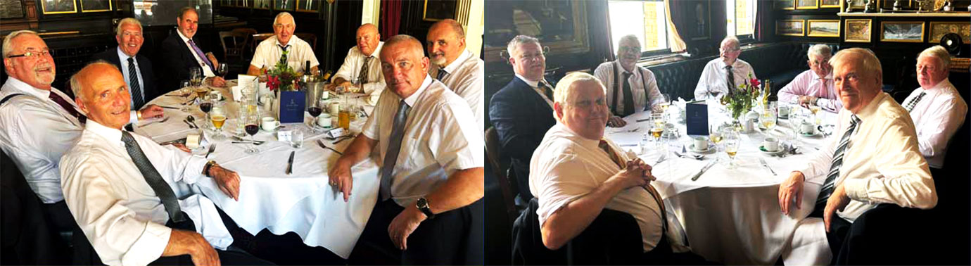 The brethren and guests enjoying the festive board at the Artists Club.