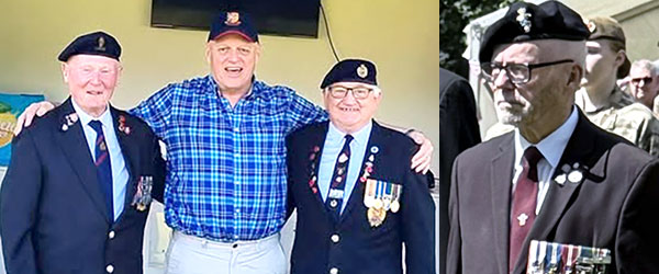 Pictured left from left to right are: Dave Forber, Dave Atkinson and Arthur Berks. Pictured right: Jimmy Williams, Mersey Valley Armed Forces Covenant Officer.