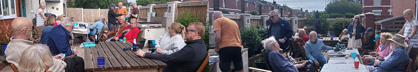 The brethren, friends and families, all piled into Richard’s yard, which is perfect place for a barbeque. The brethren, friends and families, all piled into Richard’s yard, which is perfect place for a barbeque.