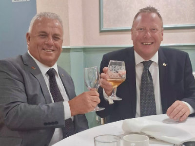 John Topping (left) with Andrew Greenlees. John Topping (left) with Andrew Greenlees.