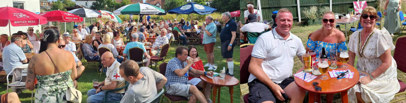Pictured left: A great crowd at Wyre Lodge BBQ. Pictured right from left to right, are: Jason Dell, Joanne Dell and Frances Ginger. Pictured left: A great crowd at Wyre Lodge BBQ. Pictured right from left to right, are: Jason Dell, Joanne Dell and Frances Ginger.