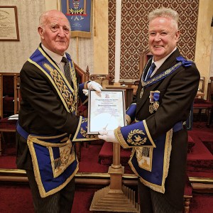 Rowley Saunders (left) with Peter Schofield. Rowley Saunders (left) with Peter Schofield.