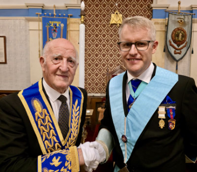 Rowley Saunders (left) with Gary Grieve. Rowley Saunders (left) with Gary Grieve.