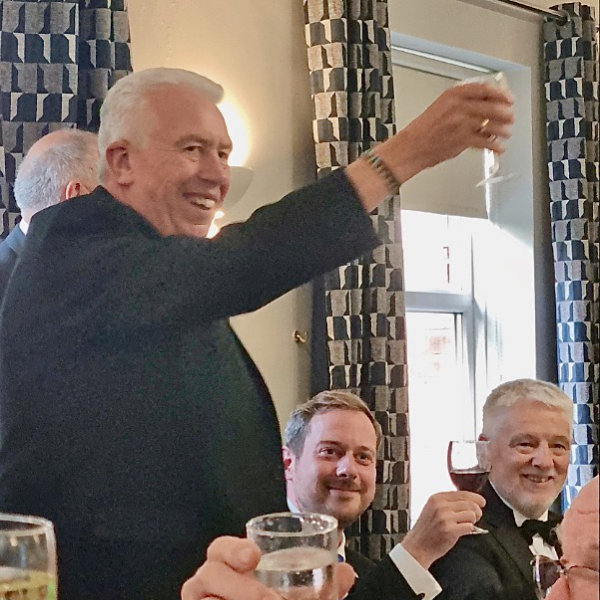 Mark Matthews toasts the brethren.