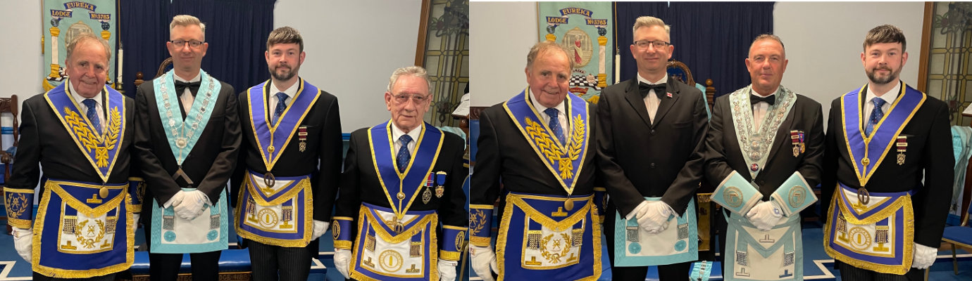 Pictured left from left to right, are: Graham Chambers, John Boyd, Paul Wharton and Malcolm Sandywell. Pictured right from left to right, are: Graham Chambers, John Boyd, Steve Buckley and Paul Wharton.