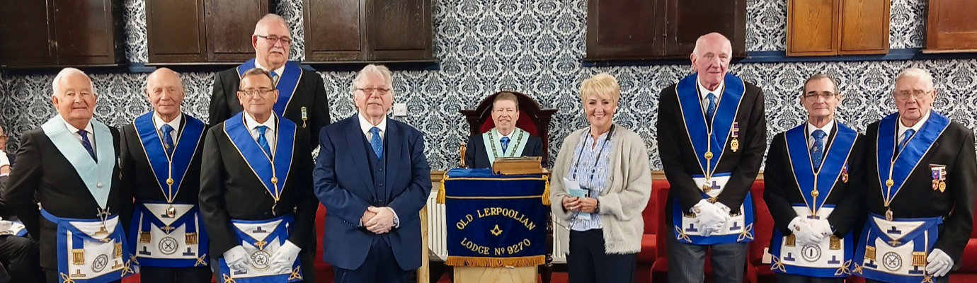 Lodge Almoners with Alan Riley (centre left), Guy Story (centre) and Elaine Hansen (centre right)