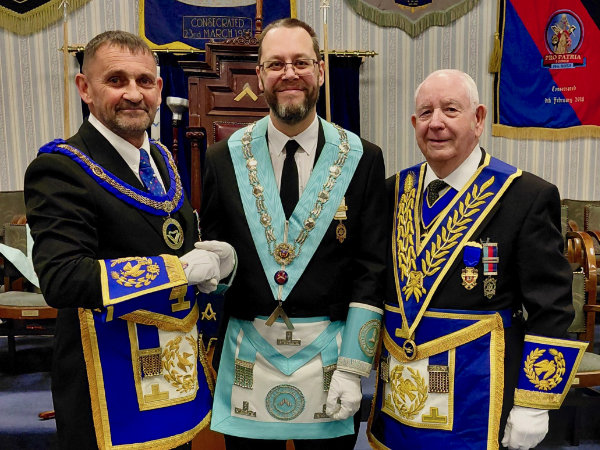 Pictured from left to right, are: David Thomas, Dr Rob Sims and Harry Cox.