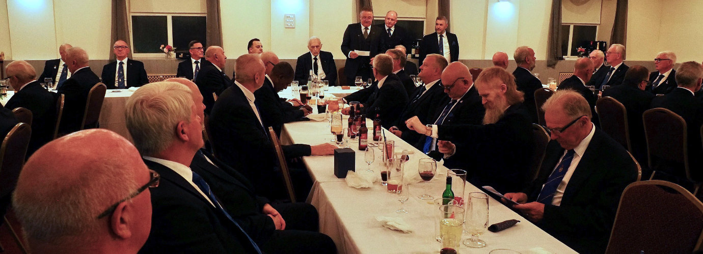Brethren at the festive board. Brethren at the festive board.