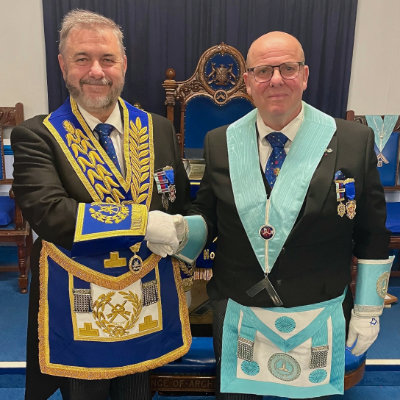 Robb Fitzsimmons (left) with Alan Routledge.