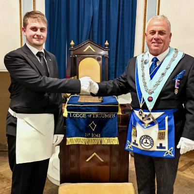 Liam Booth (left) with John Topping Liam Booth (left) with John Topping