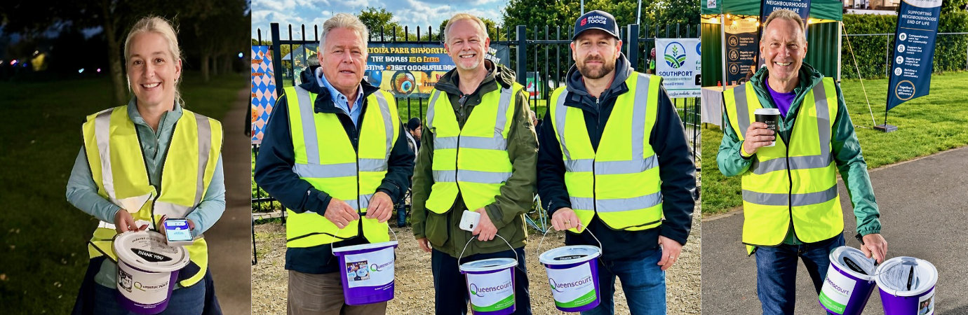 Pictured left: Kerry with her collecting bucket. Pictured centre from left to right, are: Tom Bradfield-Kay. Phil Stock and Chris Wright. Pictured right: Chris Halewood enjoying a well-earned cup of coffee. Pictured left: Kerry with her collecting bucket. Pictured centre from left to right, are: Tom Bradfield-Kay. Phil Stock and Chris Wright. Pictured right: Chris Halewood enjoying a well-earned cup of coffee.