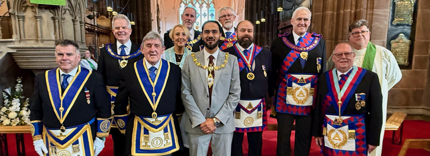 Pictured from from left to right, are: Nick Delaney, Stuart Boyd, John Tyrer, Anne Morton, Frank Umbers, Sagheer Zaman, David Barr, Ezra McGowan, Andy Whittle, Colin Rowling and Rev Canon John Hall.