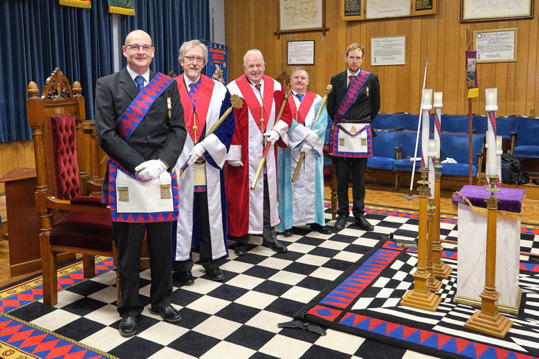 Pictured from left to right, are: Bryan Crouch, David Gordon-Williams, Alan Slater, Eric Miller and David Banks. 